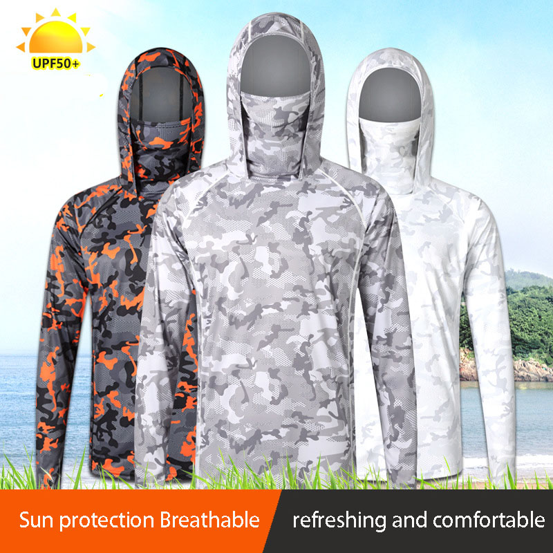 Fishing Shirt Uv Protection - Camiseta de pesca de camuflaje con