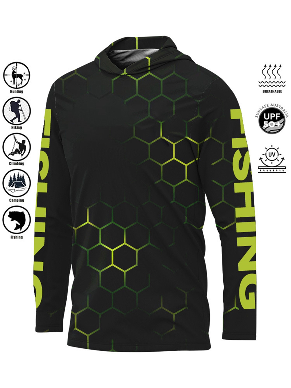 Camiseta de pesca MALFC Hood,  - Fishing Shirt Uv Protection reseña y precio